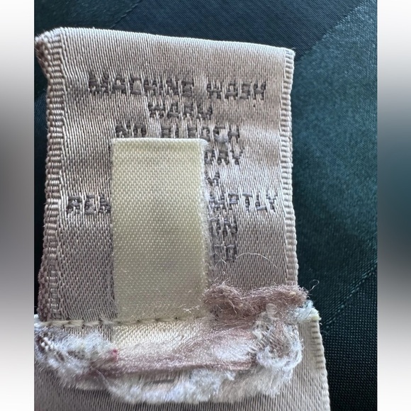 Vintage 90s Lingerie Cacique Emerald Shiny Striped Nightgown Slip Dress Small - Picture 7 of 7